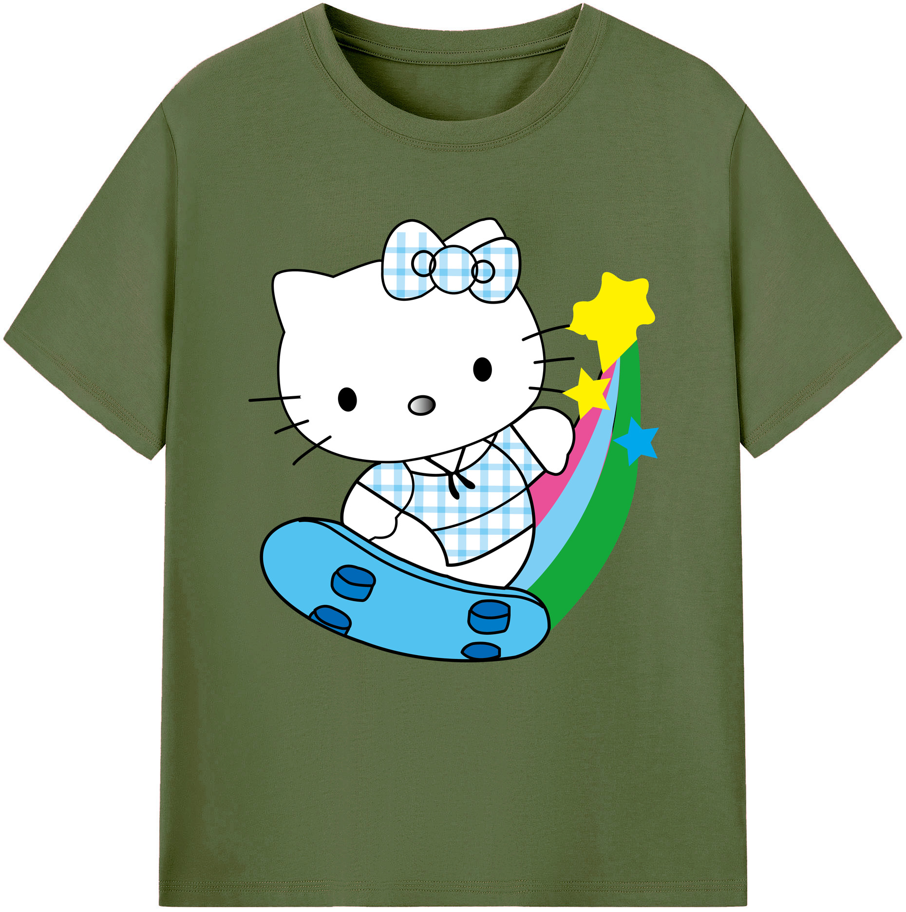 （画像用） Hello Kitty ハローキティ 綿100％半袖Tシャツ（フロントプリント）